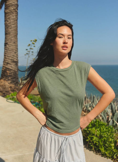 Sundry Muscle Tank in Loden