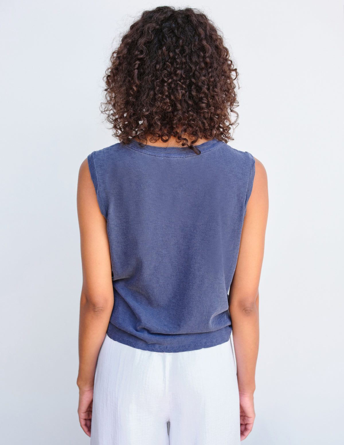 Sundry Muscle Tank in Pigment Navy-back