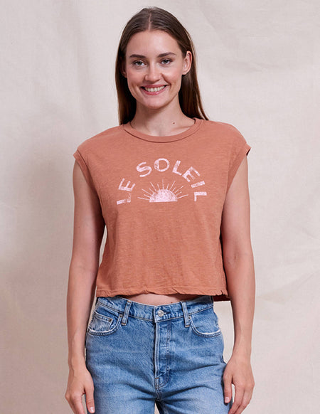 Sundry Le Soleil Muscle Tank in Vintage Rust