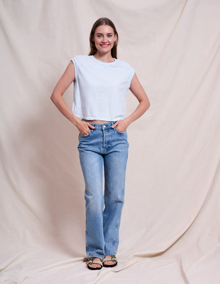 Sundry Muscle Tank in Icicle