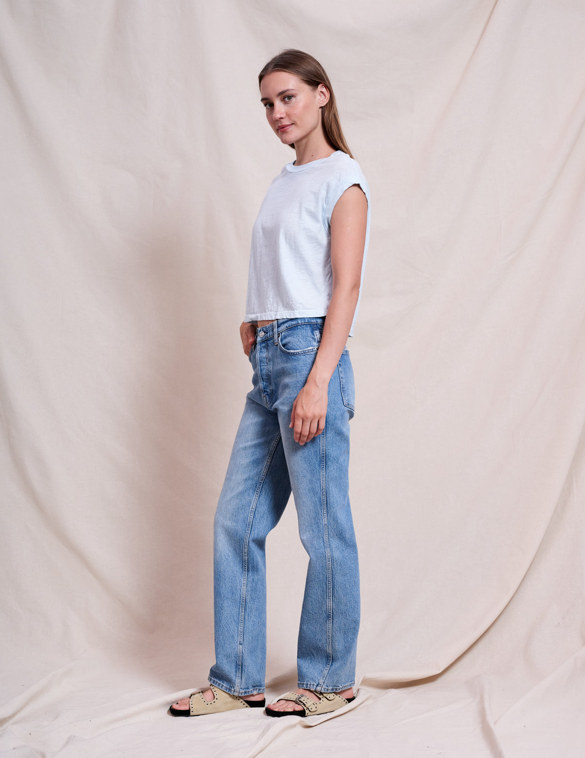 Sundry Muscle Tank in Icicle