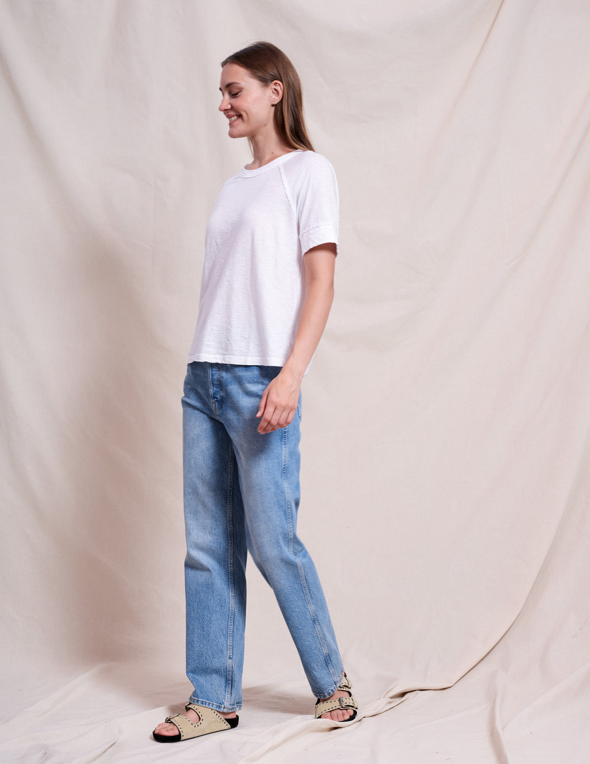 Sundry Boyfriend Tee in Optic White