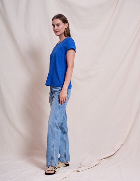 Sundry Rolled Sleeve Tee in Ocean