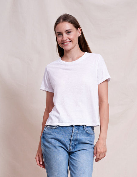 Sundry Crew Neck Tee in Optic White