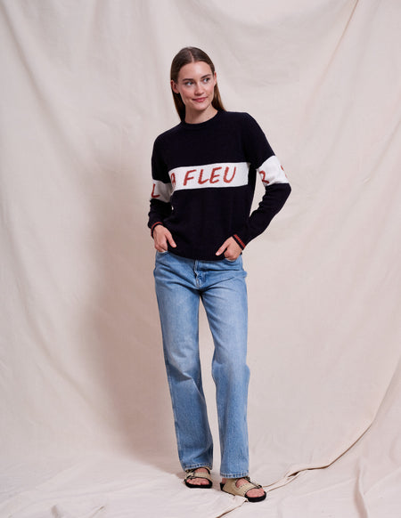 Sundry La Fleur Intarsia in Deep Navy