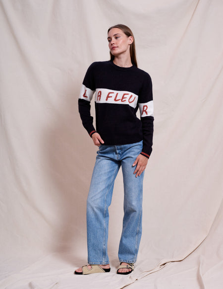 Sundry La Fleur Intarsia in Deep Navy