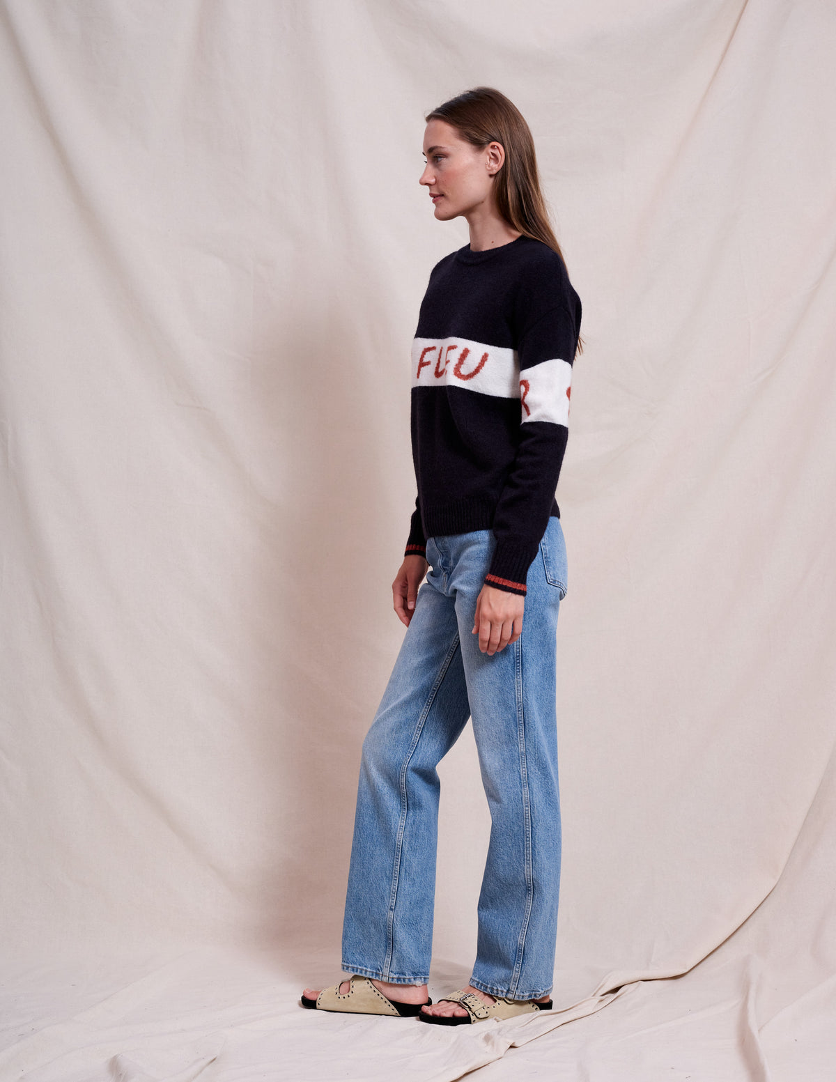 Sundry La Fleur Intarsia in Deep Navy