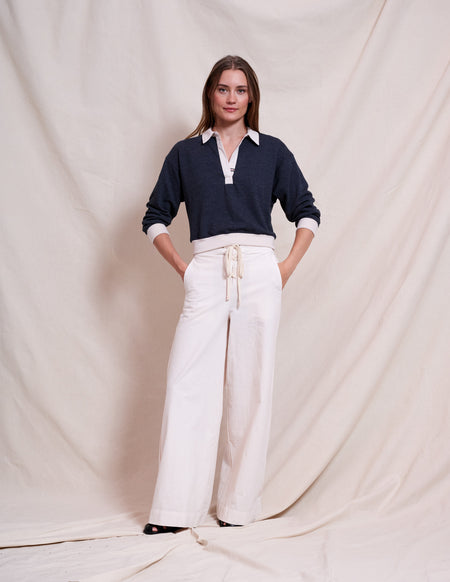 Sundry Polo Sweatshirt in Deep Navy