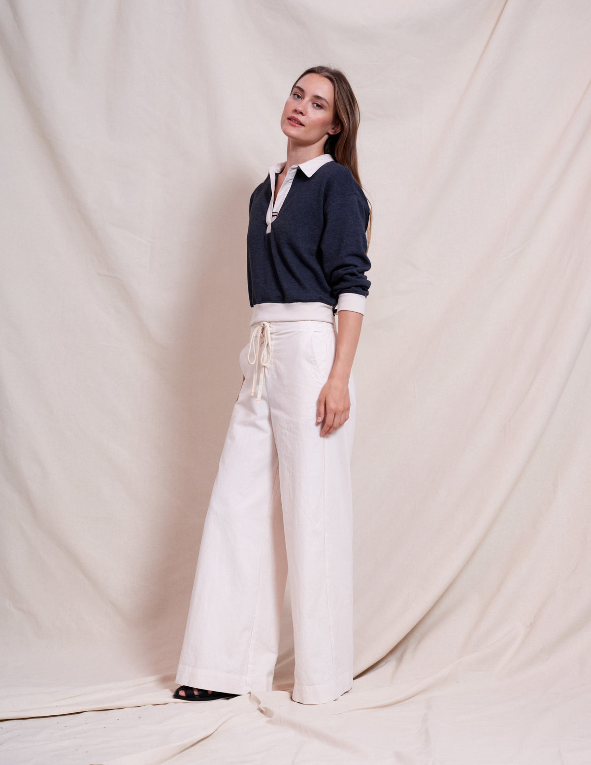 Sundry Polo Sweatshirt in Deep Navy