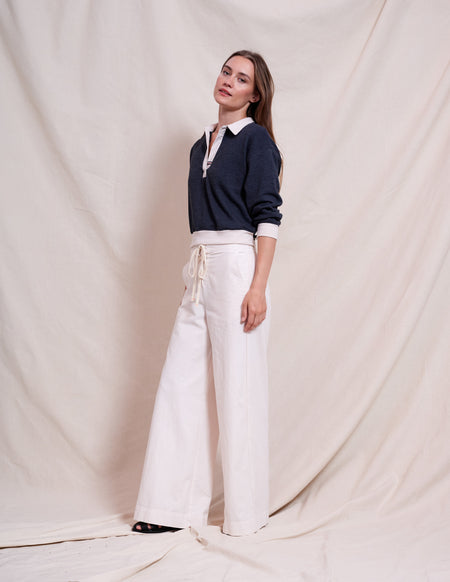 Sundry Polo Sweatshirt in Deep Navy