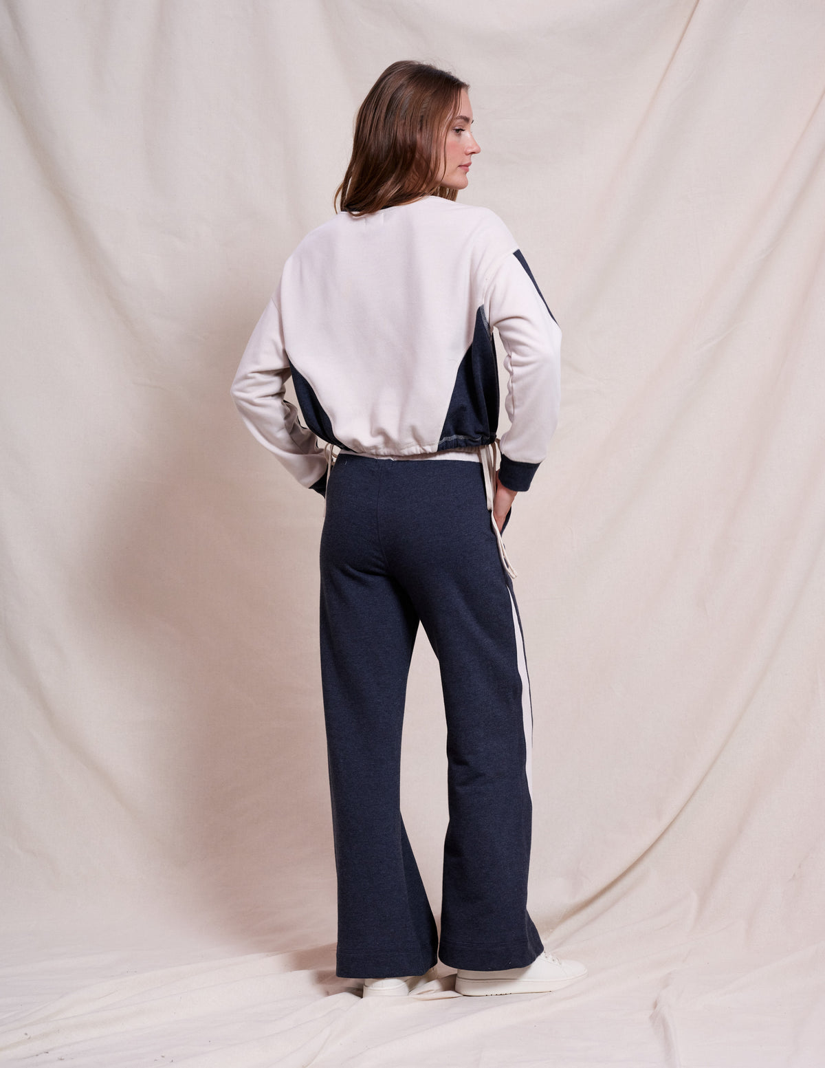 Sundry Color Blocked Pullover in Oyster