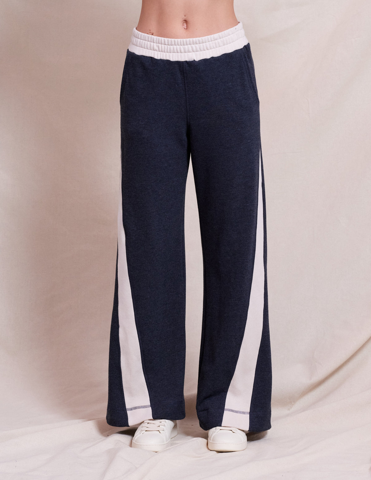 Sundry Color Blocked Pullover &amp; Color Blocked Pant Set in Oyster &amp; Deep Navy