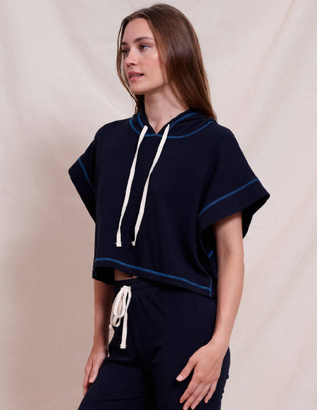 Sundry Muscle Hoodie in Deep Navy