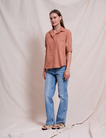 Sundry Motivation Classic Shirt in Vintage Rust