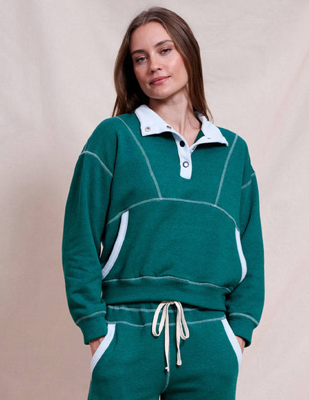 Sundry Mock Neck Pullover in Spring Green