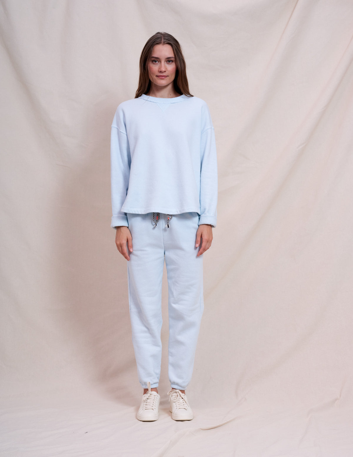Sundry Rolled Sleeve Pullover in Icicle &amp; Jogger Set in Icicle