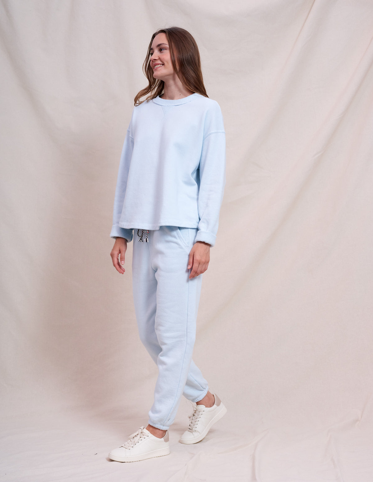 Sundry Rolled Sleeve Pullover in Icicle &amp; Jogger Set in Icicle