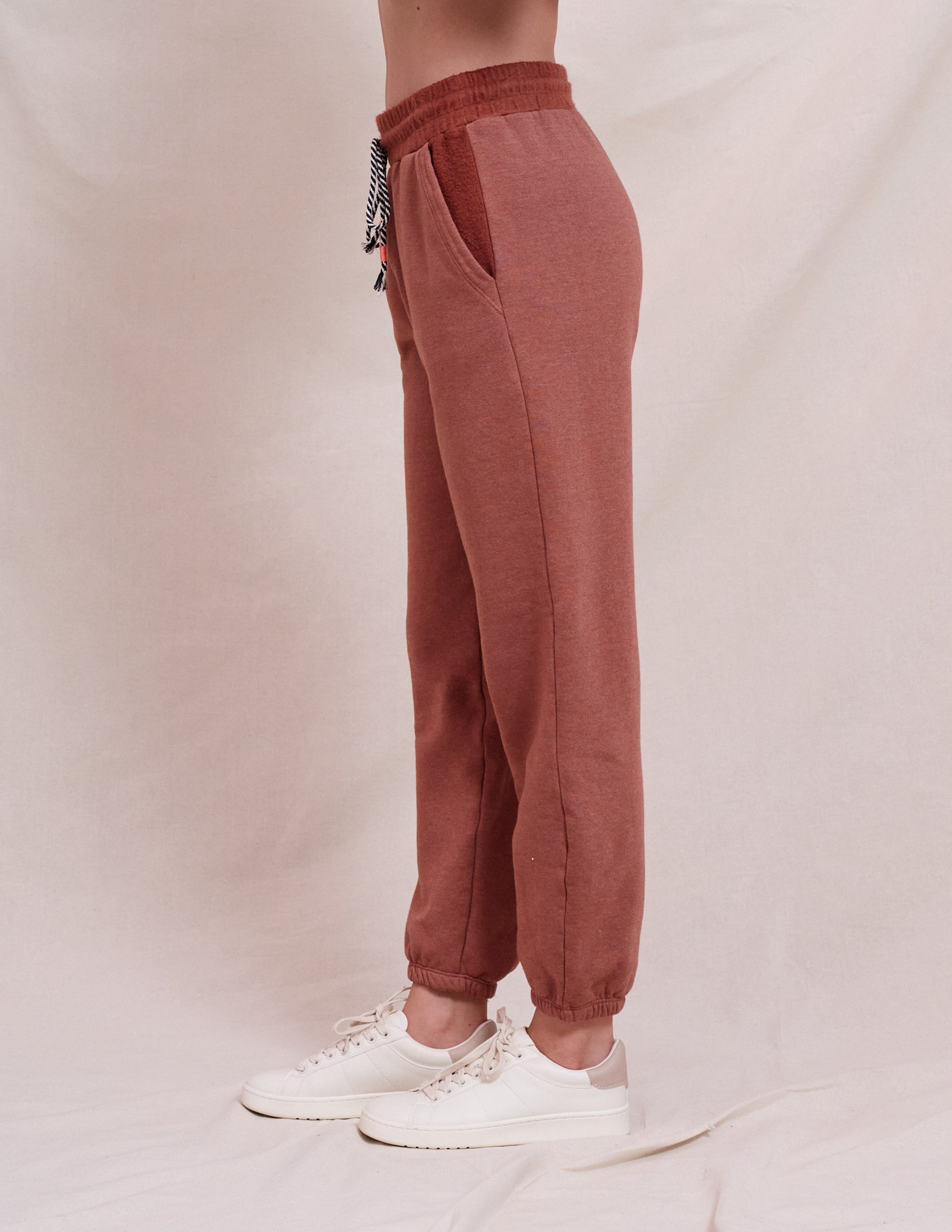 Sundry Seamed Zip Up & Jogger Set in Vintage Rust