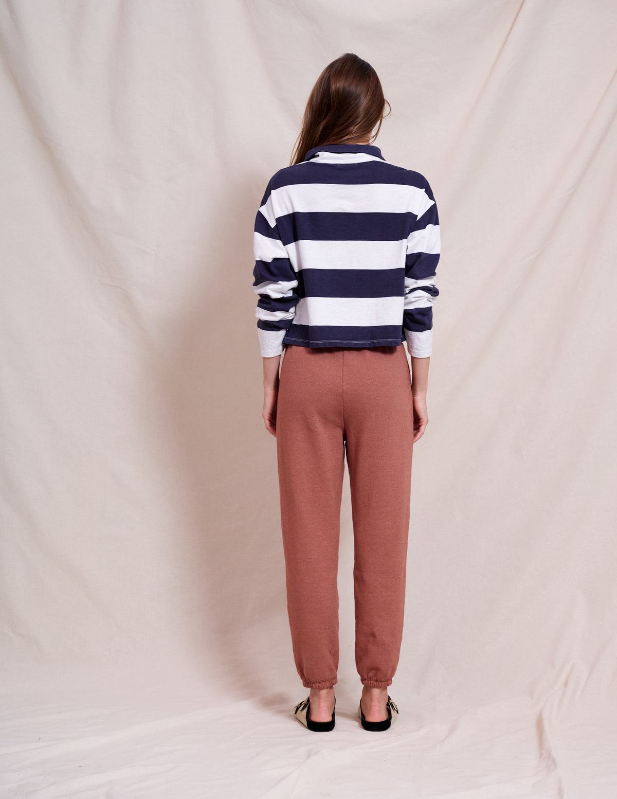 Sundry Johnny Collar Pullover in Optic White