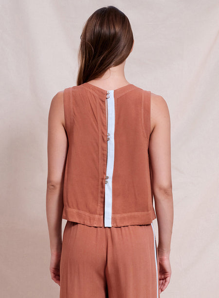 Sundry Cropped Shell in Vintage Rust