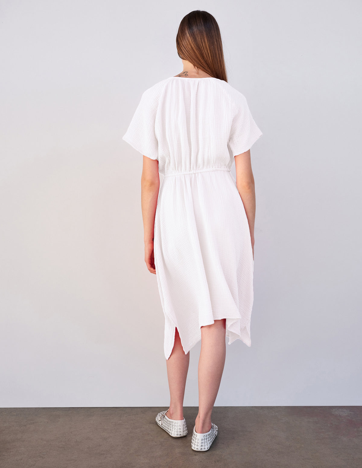 Sundry Handkerchief Hem Maxi in White