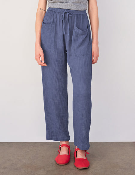 Sundry Pull-on Pant with Patch Pockets in Navy-front
