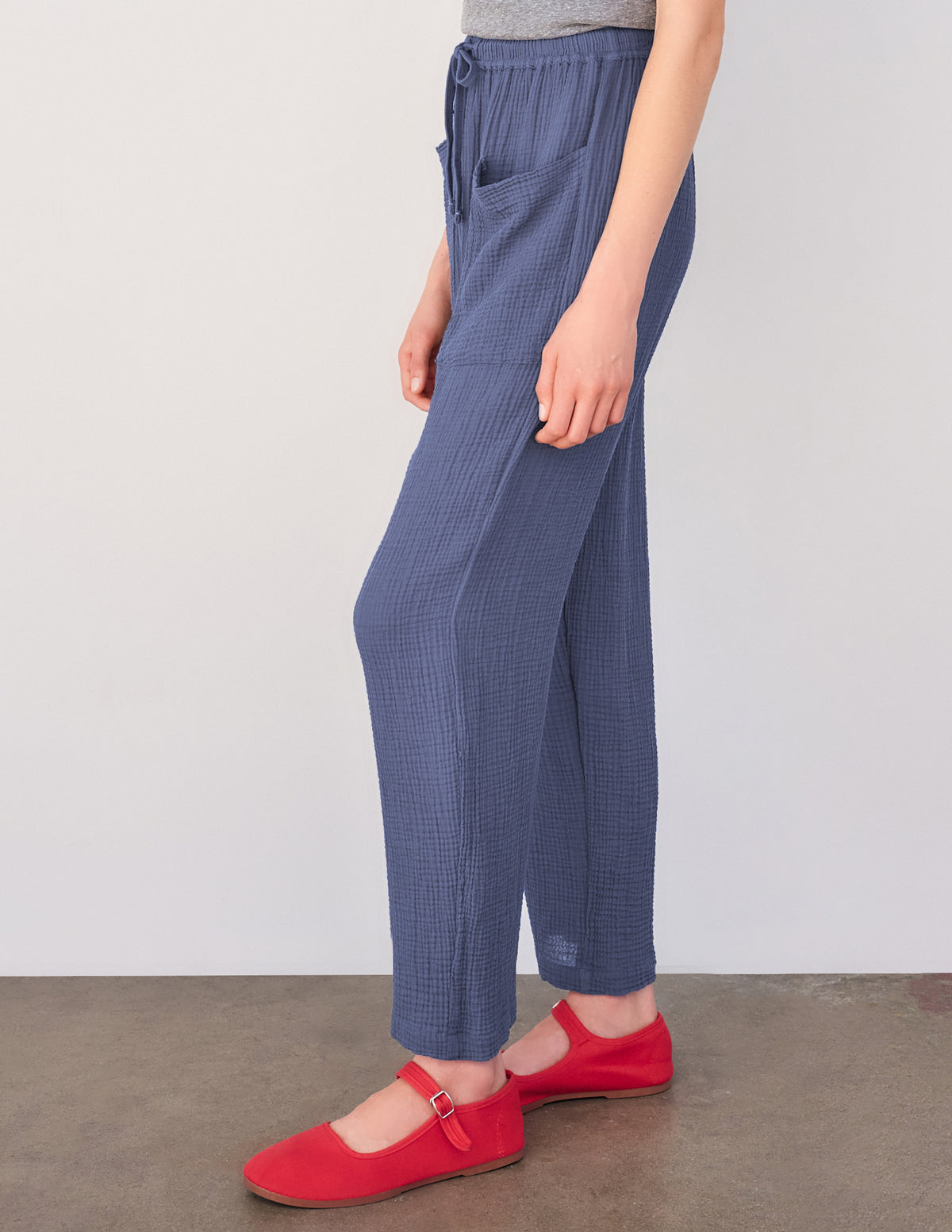 Sundry Pull-on Pant with Patch Pockets in Navy-side