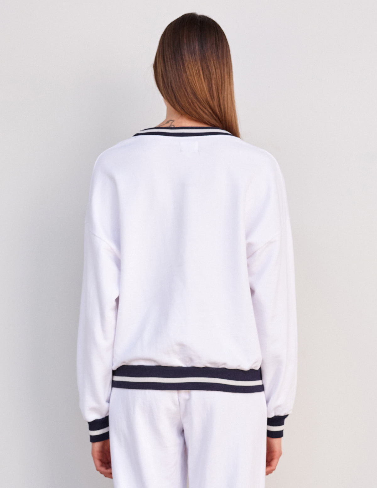 Sundry Après Beach Sweatshirt in White-back