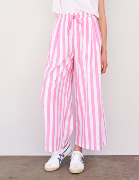 Sundry Candy Striped Wide Leg Pant in Magenta