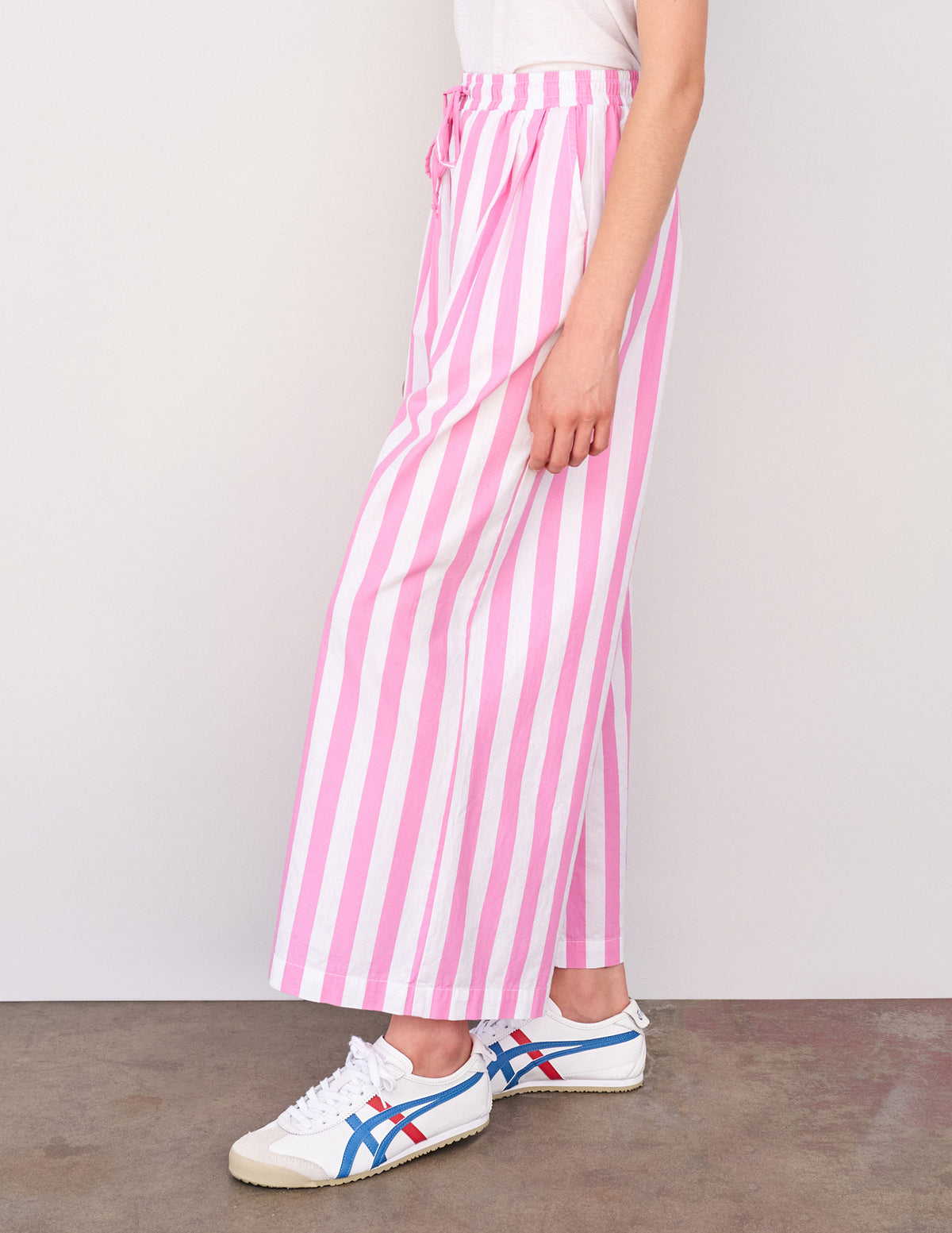 Sundry Candy Striped Wide Leg Pant in Magenta