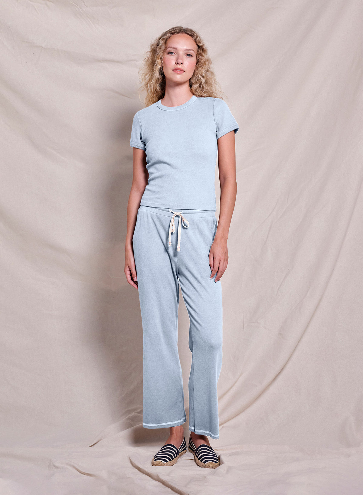 Sundry Shrunken Tee in Chambray