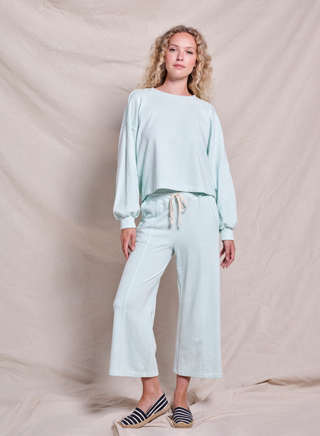 Sundry Raw Seamed Sweatshirt in Sheer Blue
