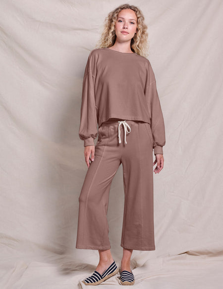 Sundry Raw Seamed Lounge Pant in Taupe