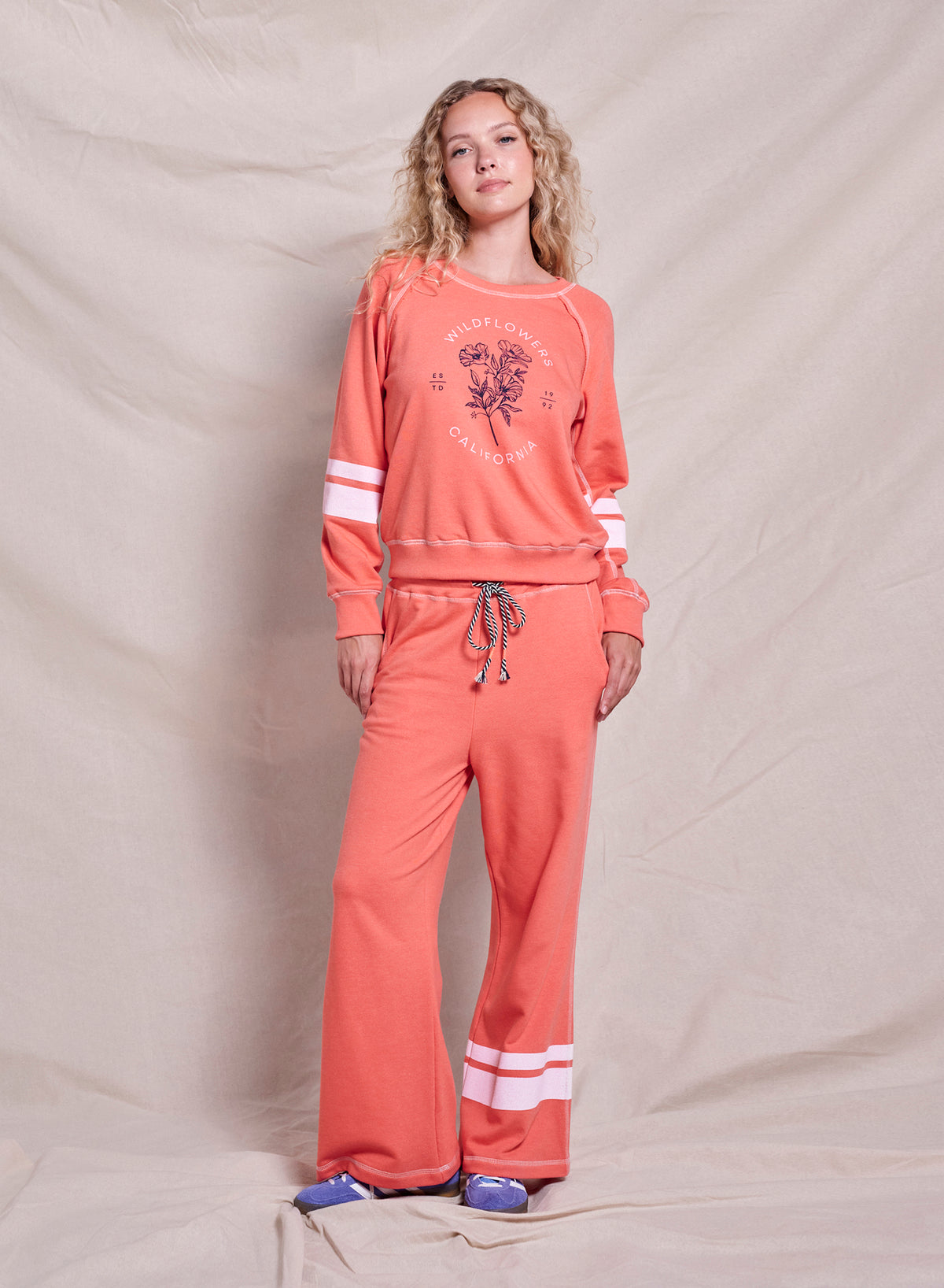 Sundry Wildflowers Raglan Sweatshirt in Dark Raspberry