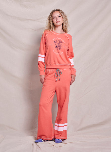 Sundry Wildflowers Raglan Sweatshirt in Dark Raspberry