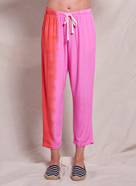 Sundry Tie Dye Pant in Dark Raspberry