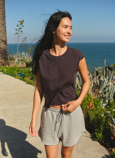 Sundry Muscle Tank in Washed Black