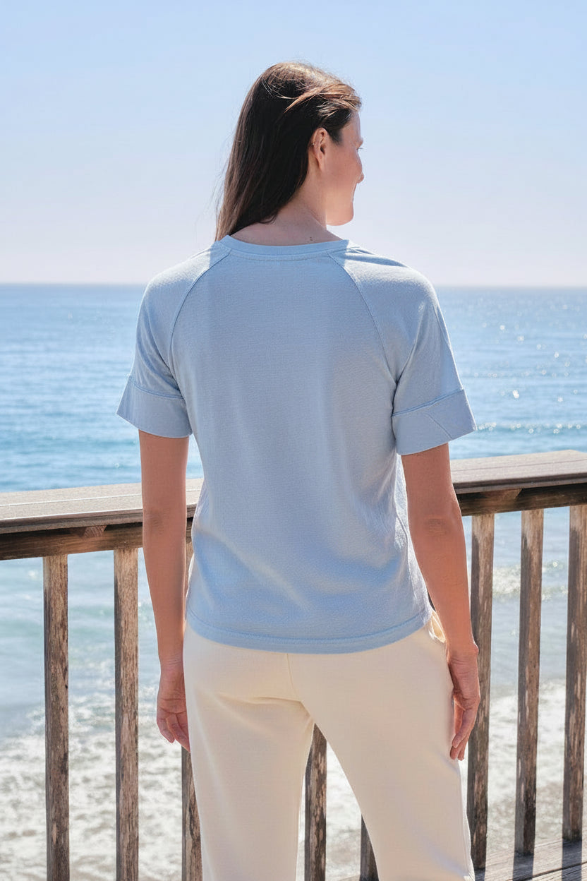 Sundry Boyfriend Tee in Sea Breeze