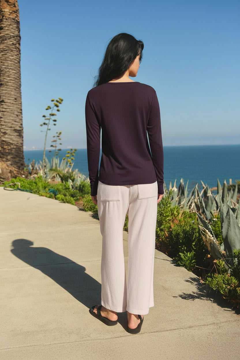 Sundry Long Sleeve Crew in Vintage Navy