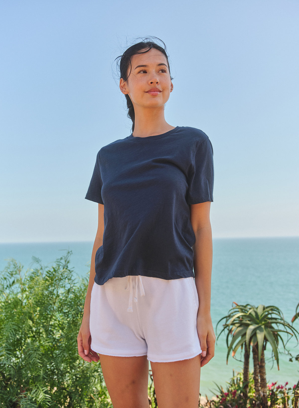 Sundry Crew Neck Tee in Deep Navy