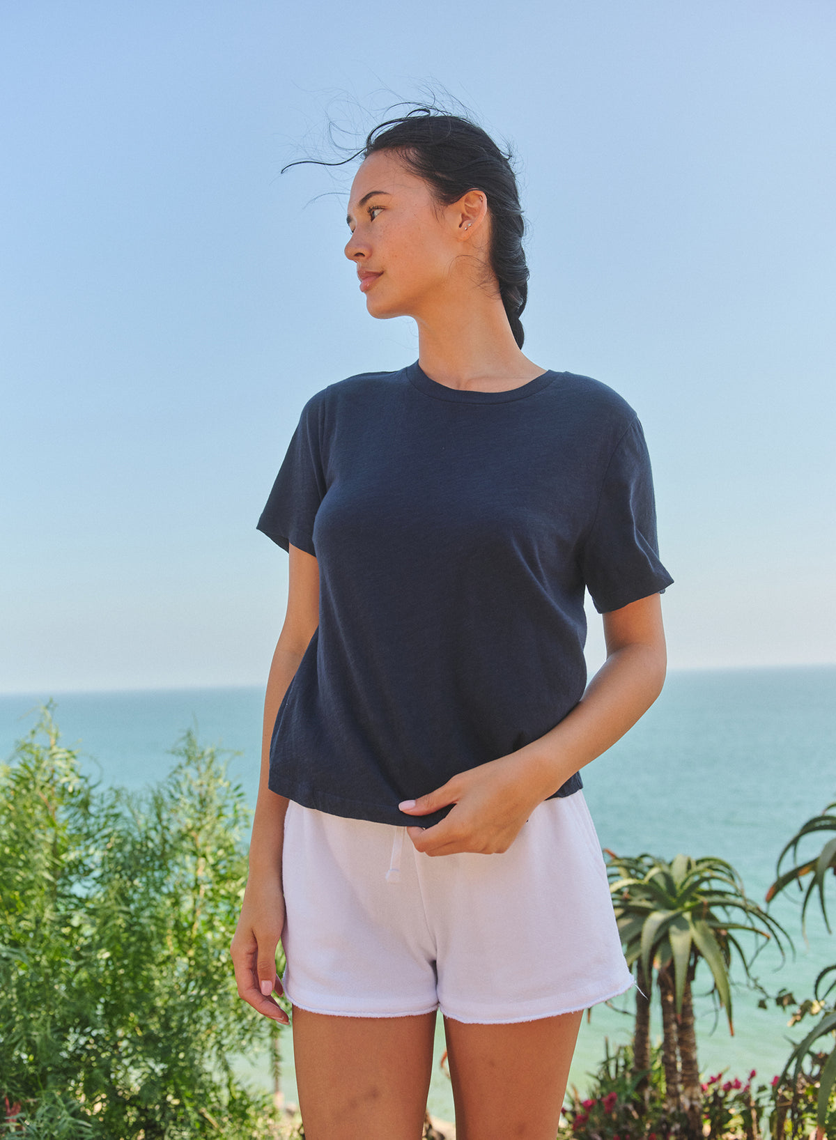 Sundry Crew Neck Tee in Deep Navy