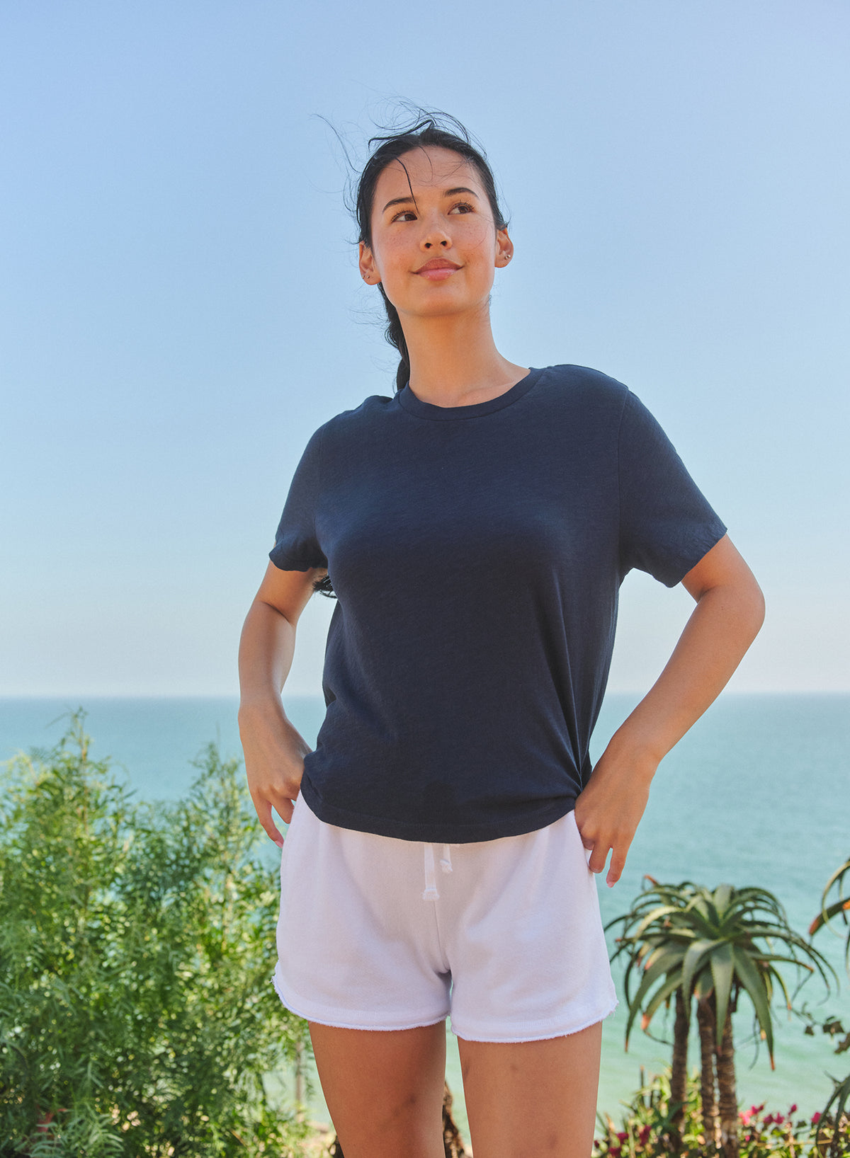 Sundry Crew Neck Tee in Vintage Navy