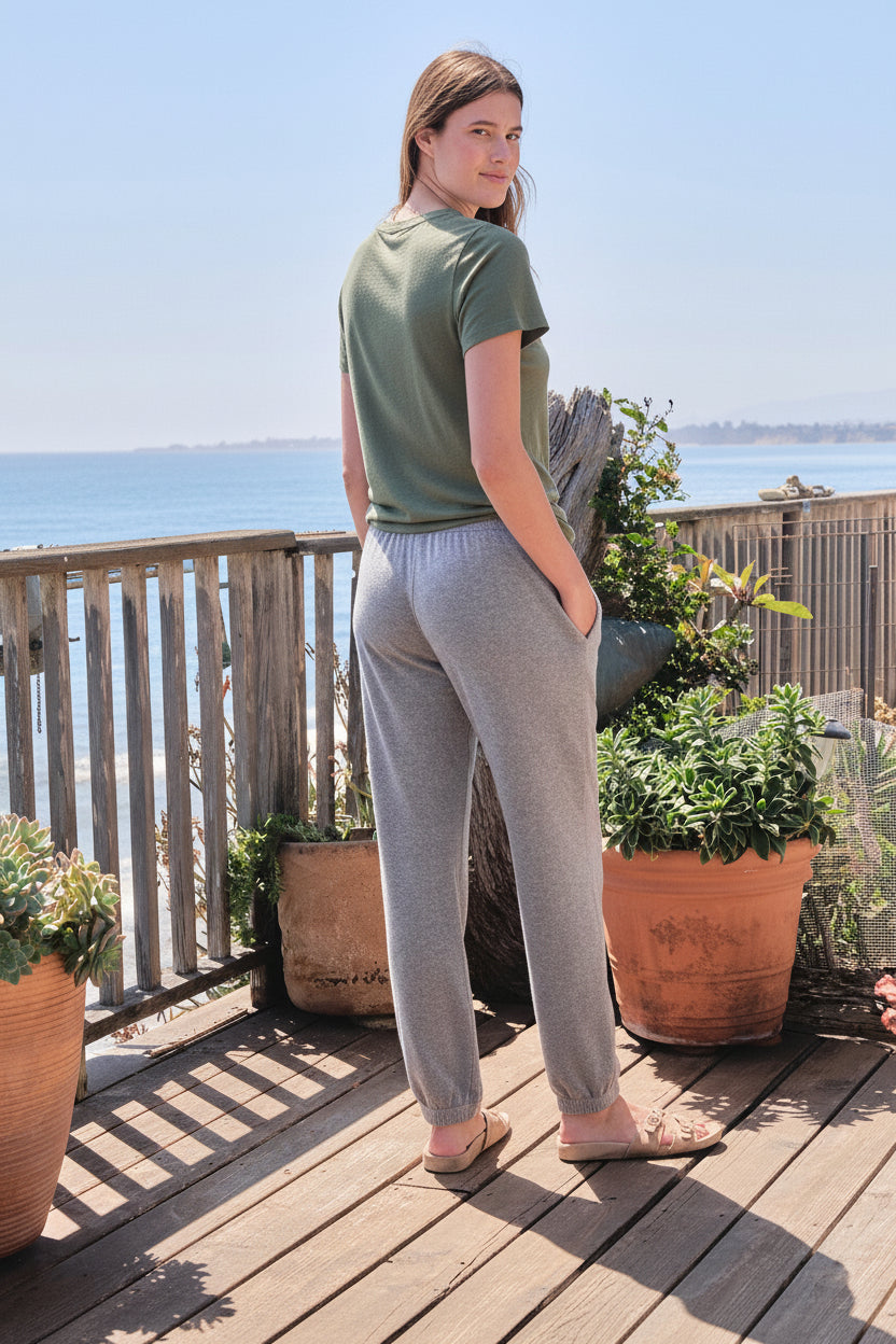 Sundry Crew Neck Tee in Loden