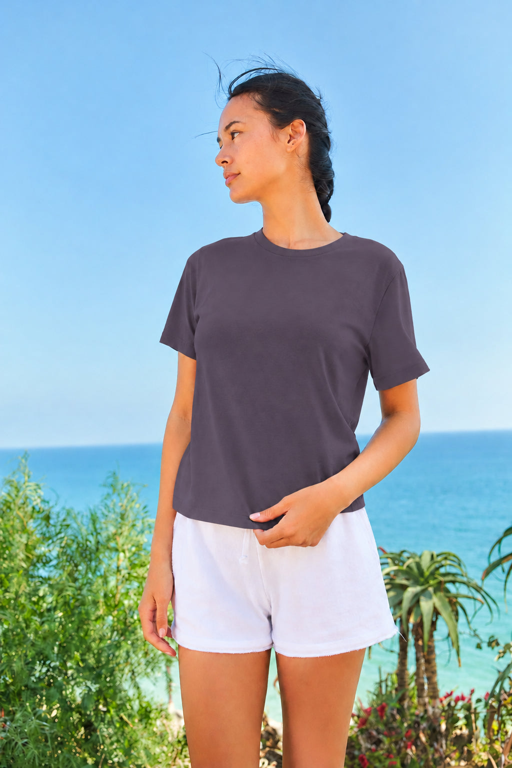 Sundry Crew Neck Tee in Vintage Navy