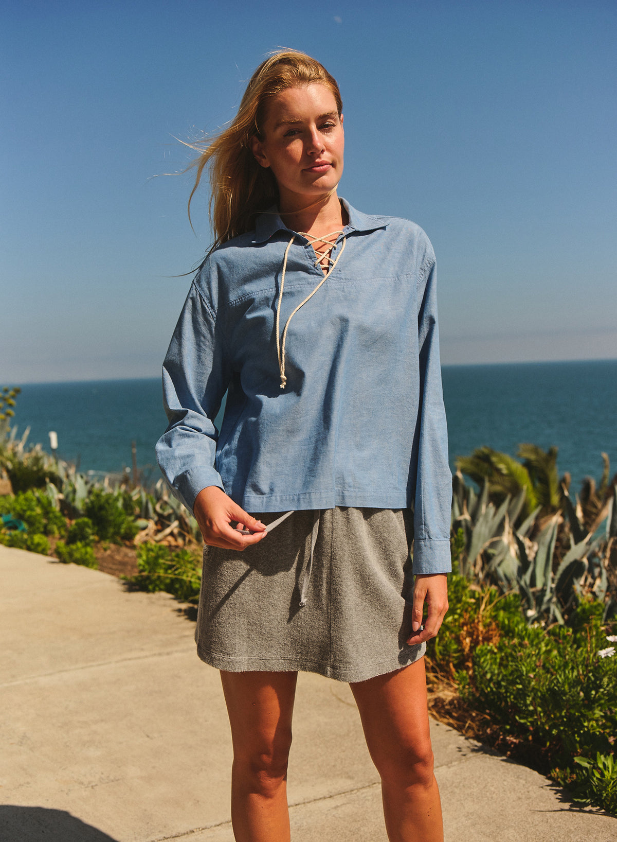 Sundry Mini Skirt in Heather Grey