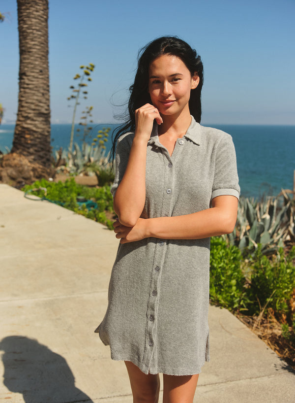 Sundry Polo Dress in Heather Grey - L - Shop Sundry Dresses