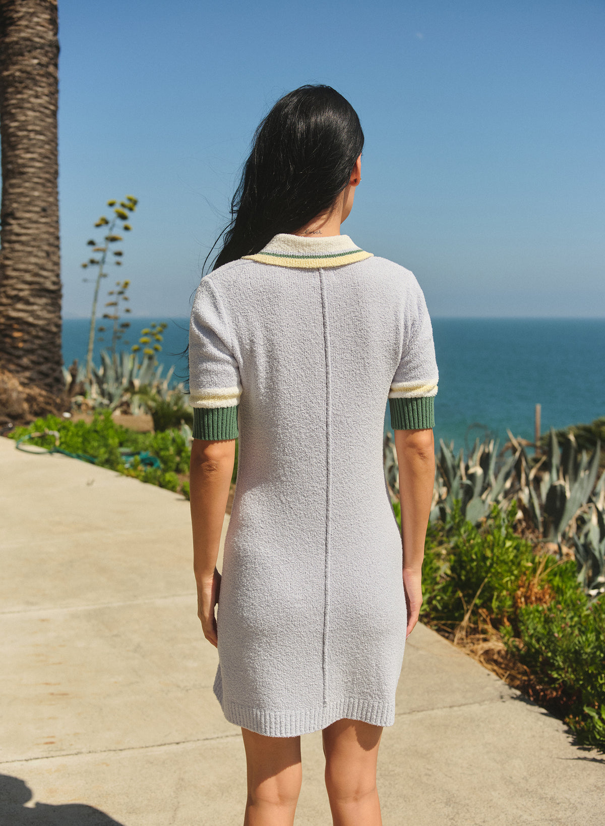 Sundry Polo Sweater Dress in Sea Breeze