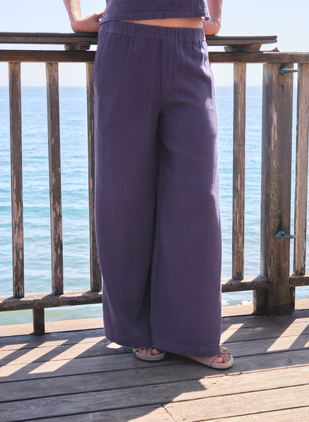 Sundry Wide Leg Lounge Pant in Vintage Navy
