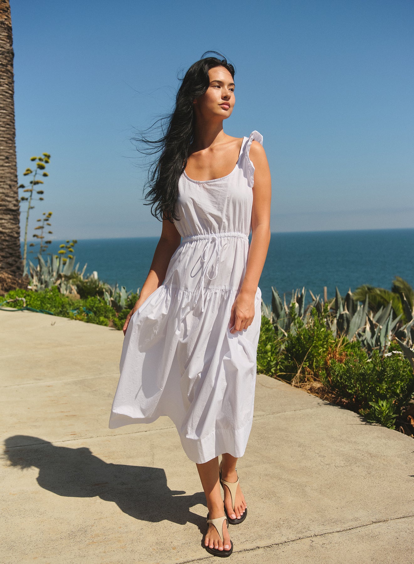 Sundry Pleated Dress in Optic White Sundry Pleated Dress in Optic White