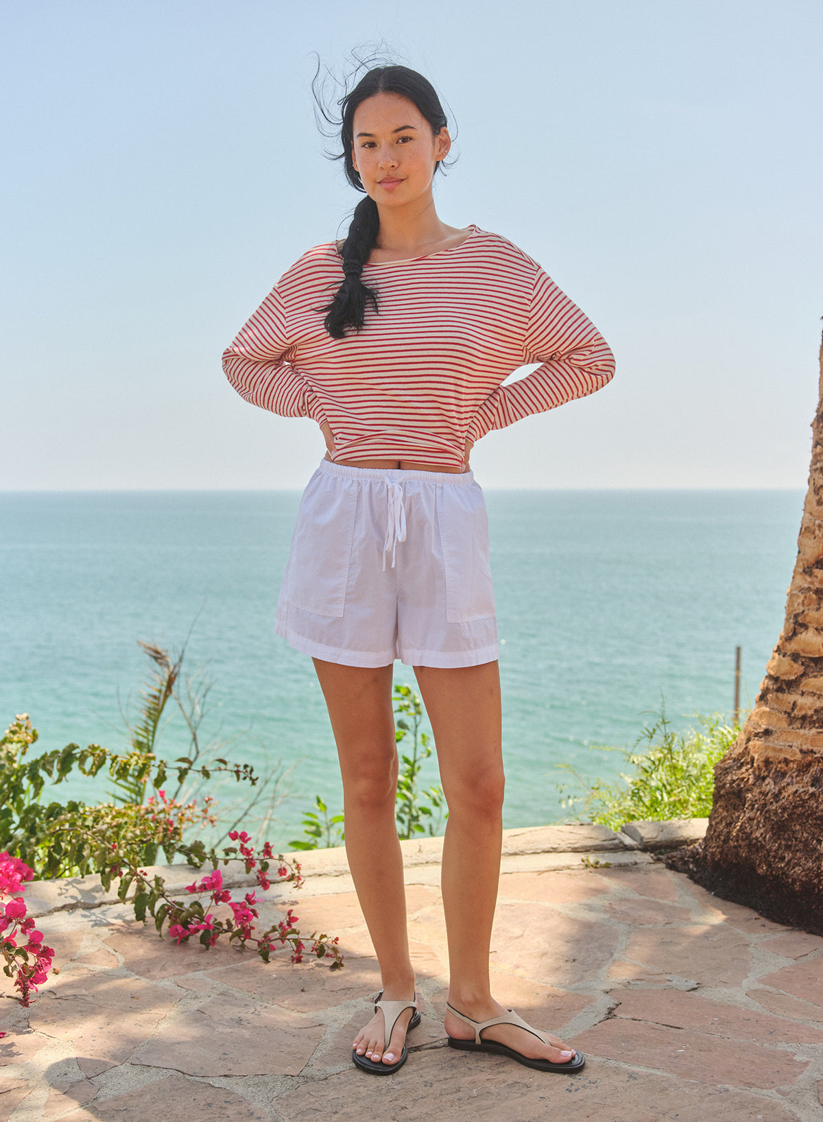 Sundry Lounge Pop Short in Optic White